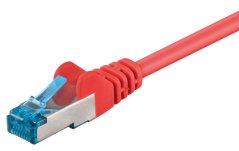 Patch kabel S/FTP cat.6A 0,25m, červený
