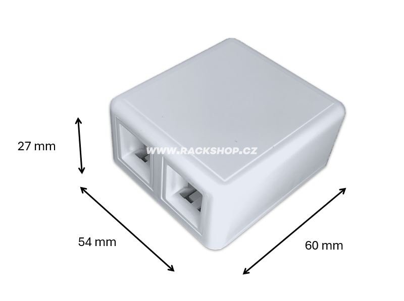 Zásuvka pro 2 keystone typ O, rozměry