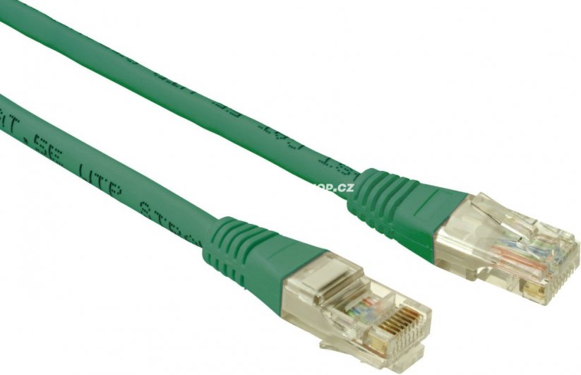 Patch kabel UTP cat.5e 5m - Barva: Zelená