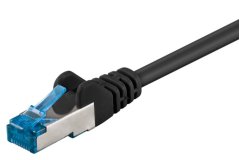 Patch kabel S/FTP cat.6A 0,25m, černý
