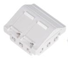 Para - parapetní zásuvka pro 2x RJ-45, 45x45mm, bílá