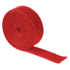 Vázací pásek suchý zip, 19mm, délka 10m, červený
