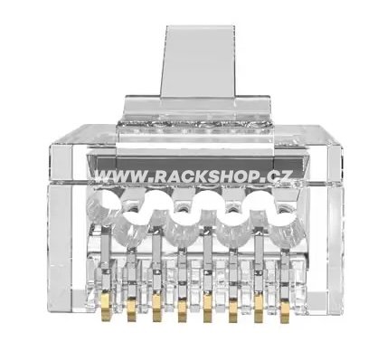 Konektor EZ RJ45 8P8C FTP cat.6 drát 50u, průchozí