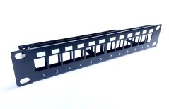 10" Patch panel 12port modulární s vyväzovacie lištou