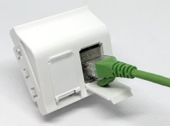 Para - parapetní zásuvka pro 2x RJ-45, 45x45mm