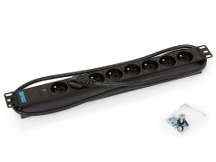 RAB-PD-X05-A1 - 19“ rozvodný panel 8xCZ zásuvka,3x1,5mm,2m kábel CZ-DE,kontrolka