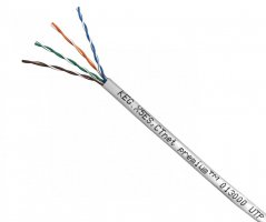 CTnet kabel UTP cat.5e lanko, PVC šedý, detail