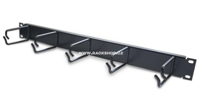 19‘‘ vyvazovací panel 1U, 5 x háček velký