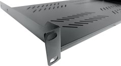 19“ polica CTnet s perforací 1U 280mm, černá