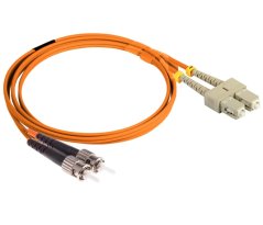 Optický patch kábel ST-SC 50/125 OM2, duplex, LSZH, 1m
