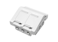 Para - parapetní zásuvka pro 2x RJ-45, 45x45mm, bílá