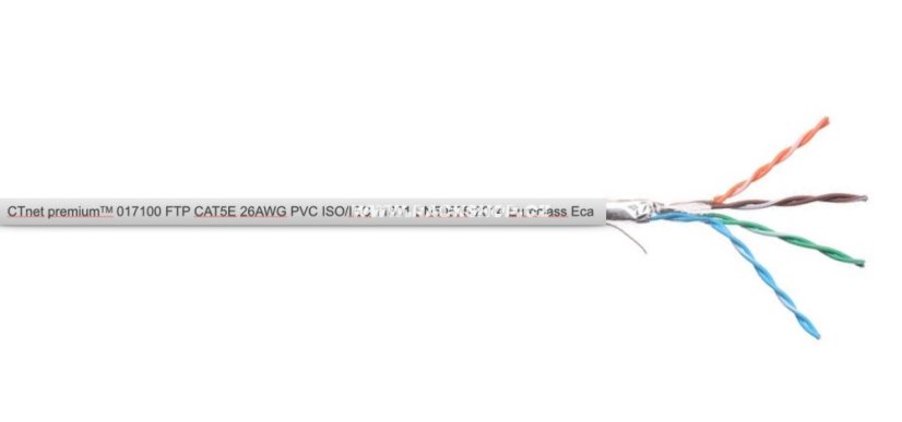 CTnet kabel FTP cat.5e lanko,  PVC - šedý