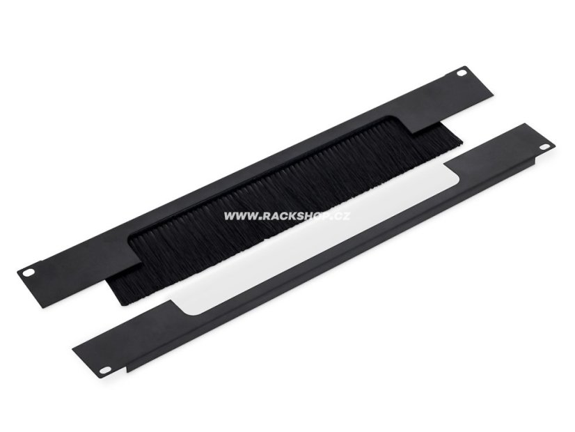 RAB-ZP-X02-A3 - 19" průchozí panel 2U rozdělený horizontálně, kartáč
