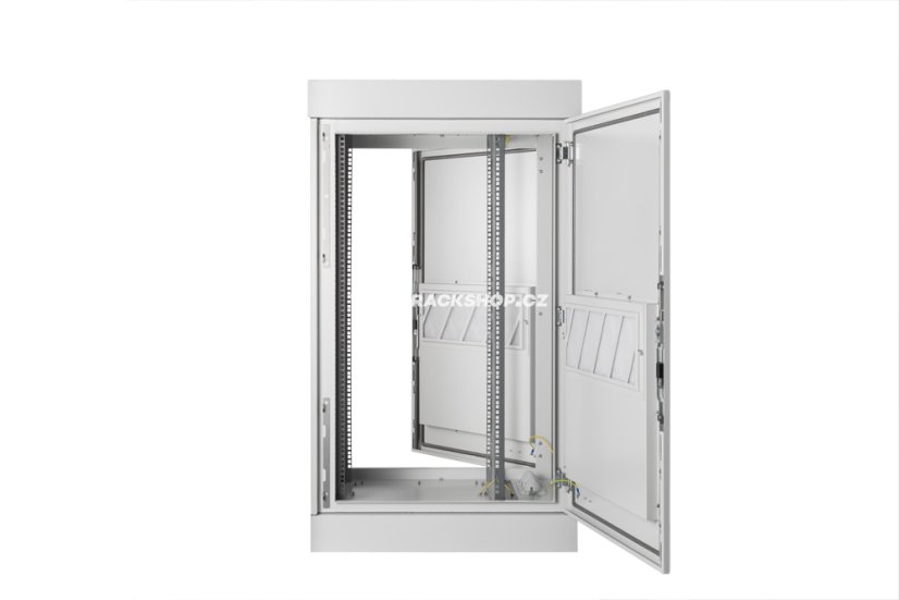 19" venkovní rozvaděč 24U š.800mm hl. 600mm, pohled dovnitř