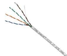 CTnet kabel UTP cat.5e drát LSZH světle šedý (Dca), 305m