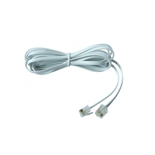 Propojovací kabel s konektory RJ11 6p4c - Barva: Bílá, Délka: 8m