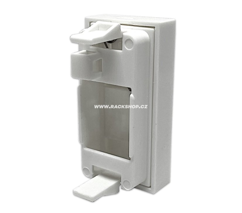 Parapetní zásuvka pro 1 keystone modul 22,5x45mm s prachovou krytkou, 22,5x45mm