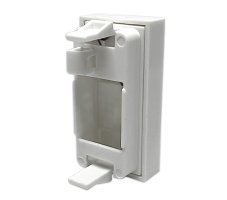 Parapetní zásuvka pro 1 keystone modul 22,5x45mm s prachovou krytkou, 22,5x45mm