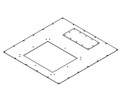 RAC-RV-X66-XV, Redukce pro montáž ventilační jednotky do čepice RIE 600x600 mm