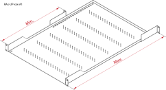 RAB-UP-550-A1 - 19“ polica s perforací 1U 550mm