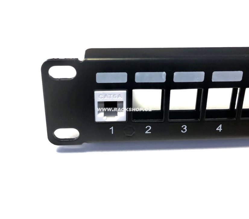 10" patch panel s vloženým keystone