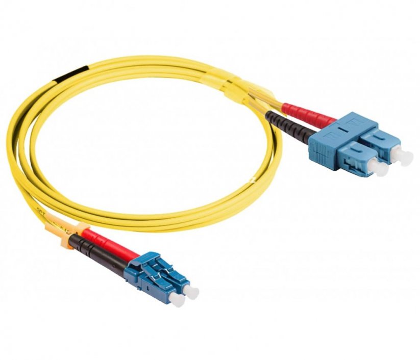 Optický patch kabel SC-LC 9/125 OS2 - Délka: 1m