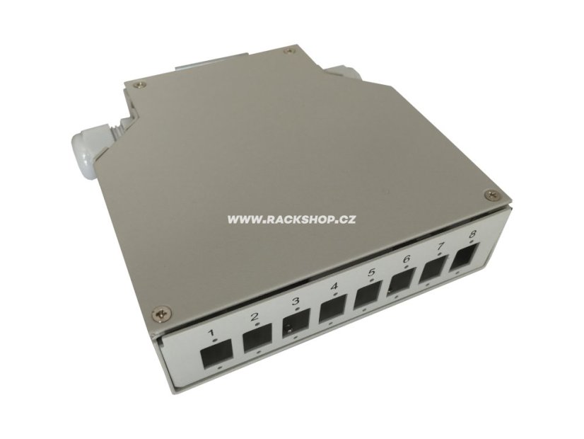 Opticky box na DIN listu 8x SC (LC), 125x132x35mm