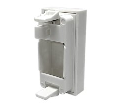 Parapetní zásuvka pro 1 keystone modul 22,5x45mm s prachovou krytkou, 22,5x45mm