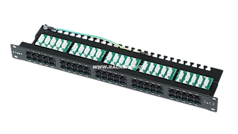 CTnet patch panel 50 port cat.3, 1U, ISDN