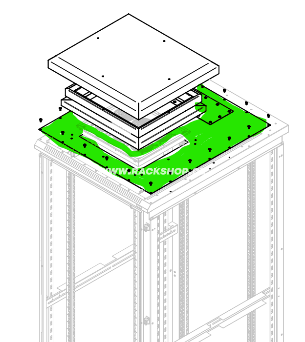 RAC-RV-X66-XV, Redukce pro montáž ventilační jednotky do čepice RIE 600x600 mm