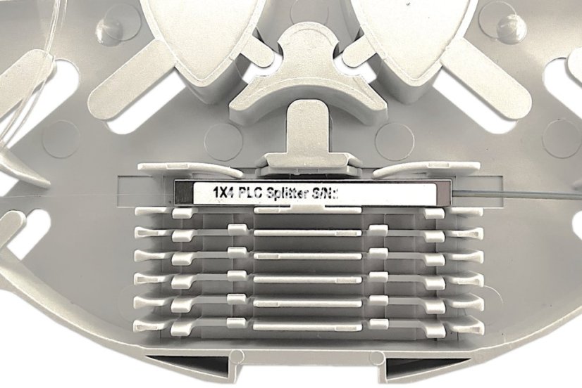 Optická kazeta 12 svarů a splitter/ 8mm, bílá (pro venkovní spojky), splitter