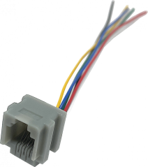 Telefonní zásuvka RJ11 6p6c, 12cm, šedá