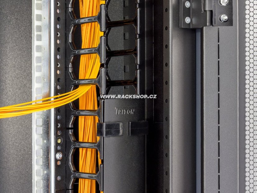 RAB-VP-H10-X1 - vyvazovací panel 10U - Hřeben, dvouřadý, v rozvaděči