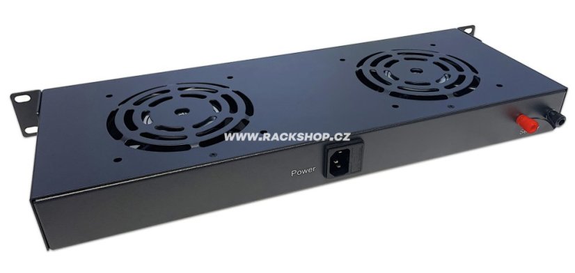 CTnet 19" ventilační jednotka 1U, 2 ventilátory, zadní pohled