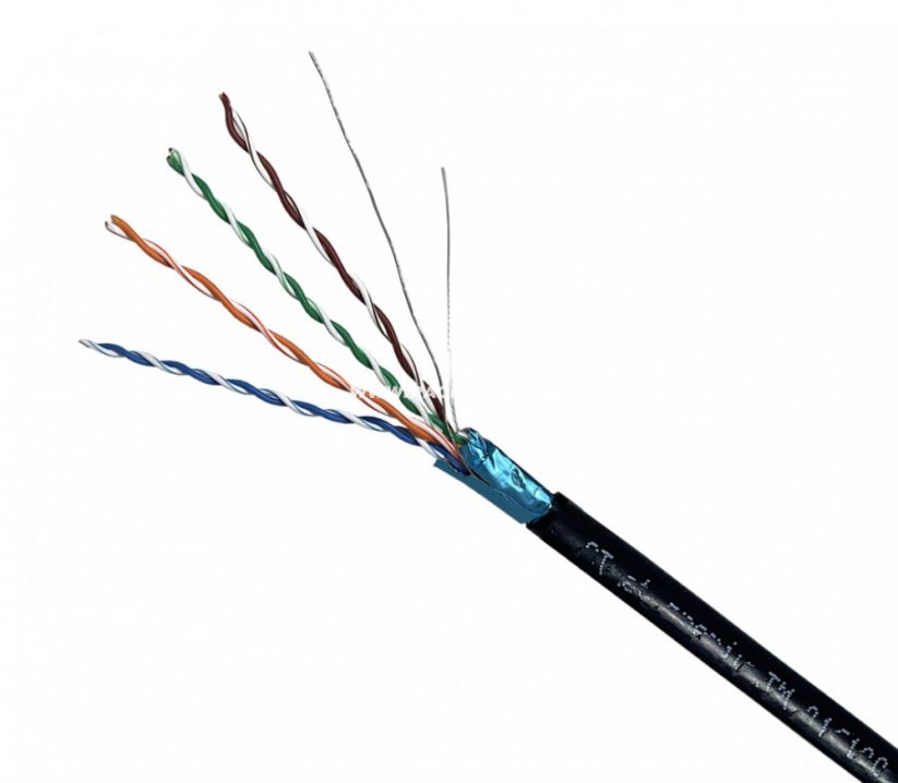 CTnet kabel FTP cat.5e, drát, PVC