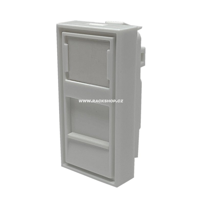 Parapetní zásuvka pro 1 keystone modul 22,5x45mm s prachovou krytkou