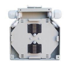 Opticky box na DIN listu 8x SC (LC), držáky optických svarů