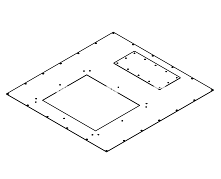 RAC-RV-X66-XV, Redukce pro montáž ventilační jednotky do čepice RIE 600x600 mm