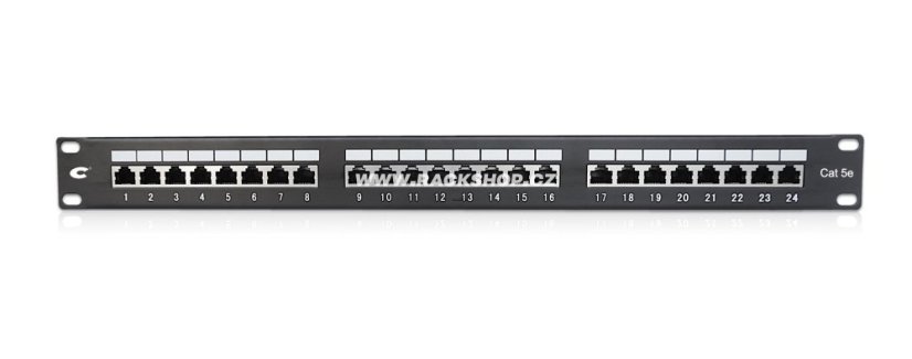 CTnet Patch panel 24 port UTP cat.5e, 1U, 24x RJ45