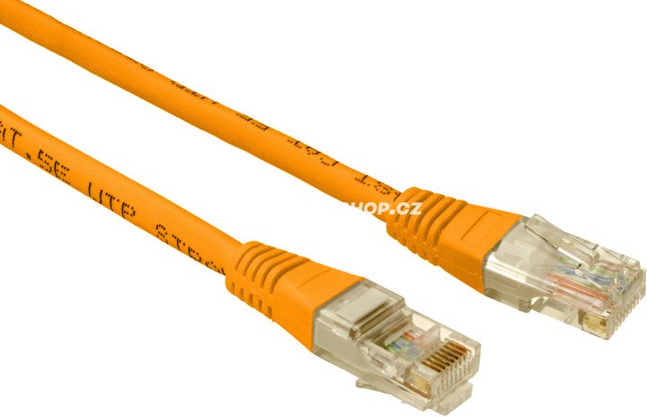 Patch kabel UTP cat.5e 3m - Barva: Oranžová
