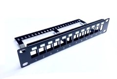 10" Patch panel 12port modulární s vyväzovacie lištou