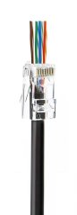 Konektor EZ RJ45 8P8C UTP cat.6 drát 50u, průchozí