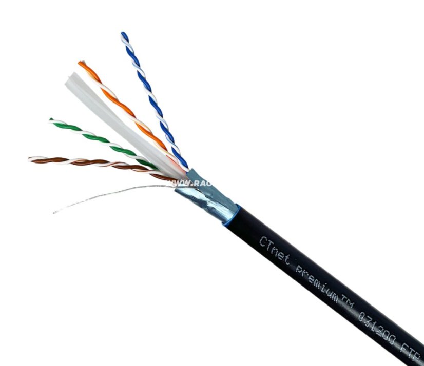 CTnet kabel UTP cat.6, drát, PE venkovní jednoplášť