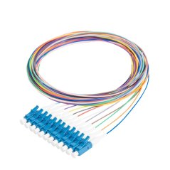 Barevná sada 12x pigtail LC 9/125 OS2, G657A1, 2m