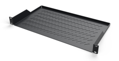 19“ polica CTnet REX s perforací 1U 250mm, černá