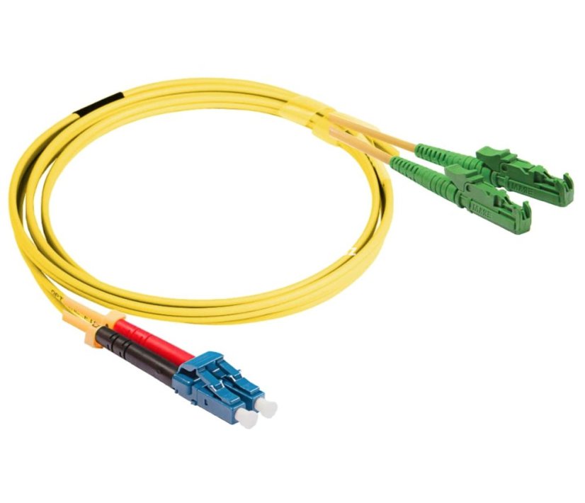 Optický patchkabel E2000/APC-LC/PC 9/125 OS2 - Délka: 2m