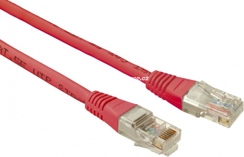 Patch kabel UTP cat.6 1m - Barva: Červená