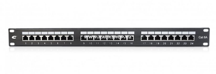 CTnet Patch panel 24 port FTP cat.6A, 1U, 24x RJ45