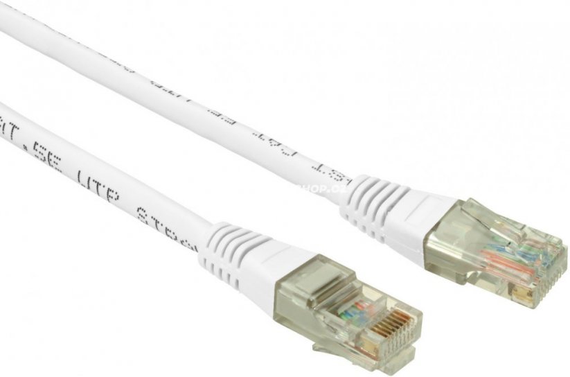 Patch kabel UTP cat.5e 0,5m - Barva: Bílá