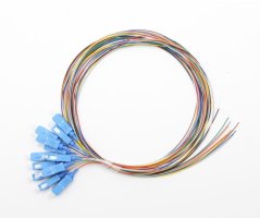 Barevná sada 12x pigtail SC 9/125 OS2, G657A1, 2m